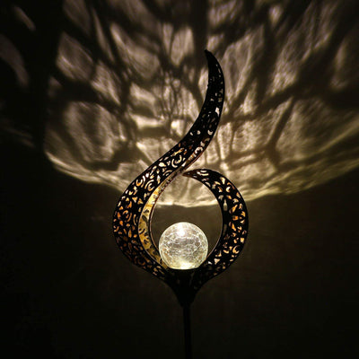 Outdoor Solar Lights Garden Crackle Glass