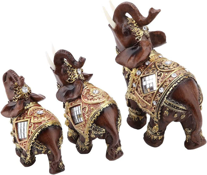 Resin Good Luck Elephant Statue (M), 5.51 x 5.51 x 3.15 inches