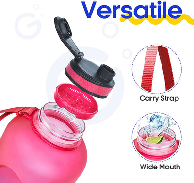 1/2 Gallon/64 oz Water Bottle With Time Marker