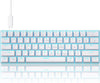 white gaming keyboard with light blue light