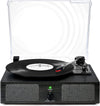 Wireless vinyl turntable with built-in speakers, black