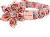 Adjustable Flower Pet Collar, Size s, Peach Roses