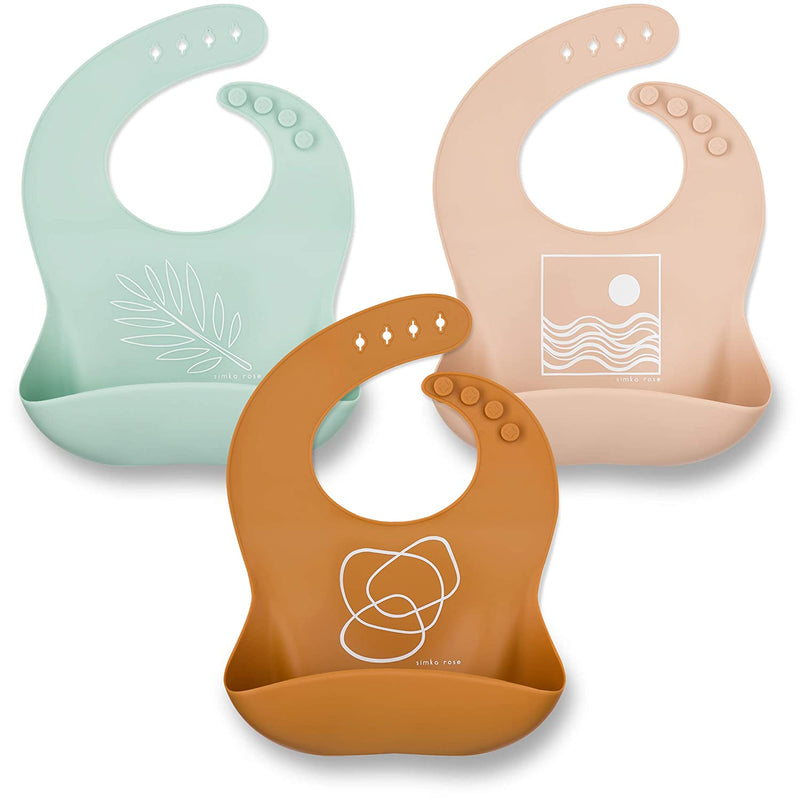 Waterproof silicone bibs,Rust/Sand/Sage