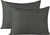 Set of 2 Microfiber Zippered Pillowcases, Dark Gray