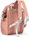 Travel School Backpack with USB Charging Port (1881-Deep pink)