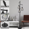 Industrial rustic dimmable floor lamp, 64 inch 3 light, black