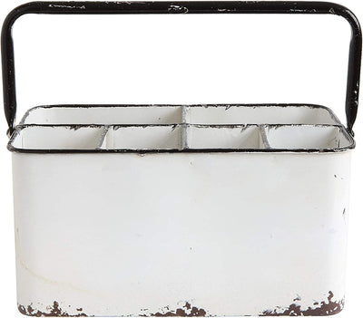 6-Compartment Antique Metal Box, 11" L x 6-1/4" W x 9" H