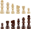 32 wooden chess pieces with 3-inch king figures