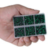 6400 Pieces Champagne Hotfix Rhinestones, Emerald color