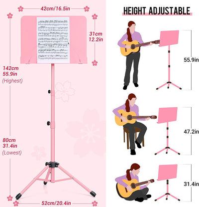 Sheet music stand and desktop stand, Pink