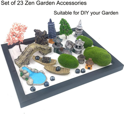 Set of 23 Garden Accessories for Decoration of Micro Landscape