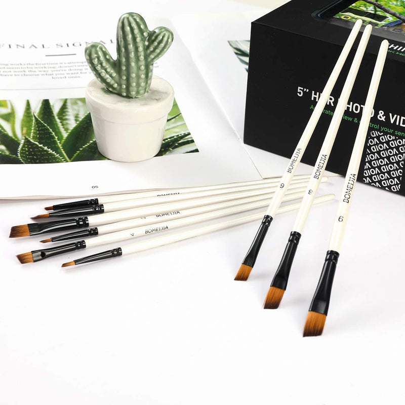 Paint Angled Brushes Set for Acrylics,Nylon Hair, white