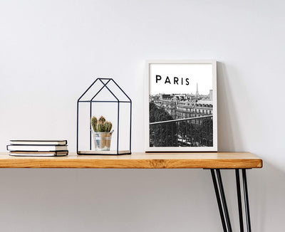 Paris painting in black and white, wall decoration, 30 x 40 cm