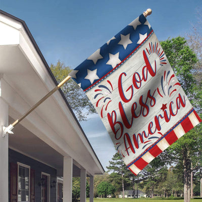 God Bless America 4th of July House Flag Double Sided 28x40 inch