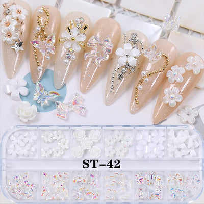 Acrylic nail stickers, 60 pcs, Color: Style 8