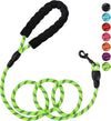 Rope leash for pets with non-slip handle, (green)