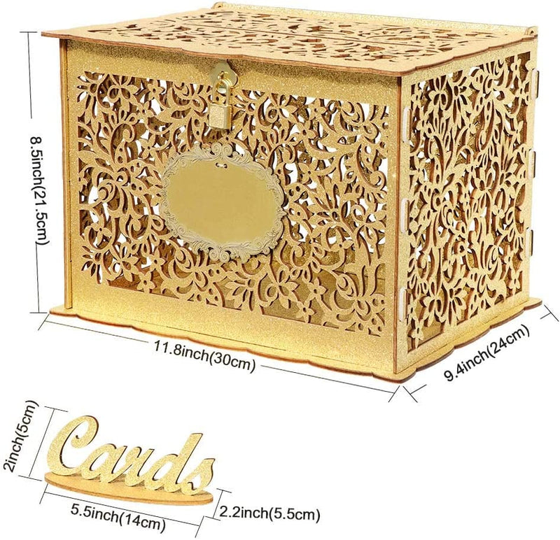 gold wedding card box