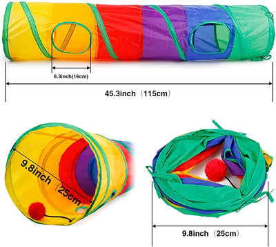 Cat Toy Tunnel  for Indoor, 45 x 9.8 x 9.8 inches