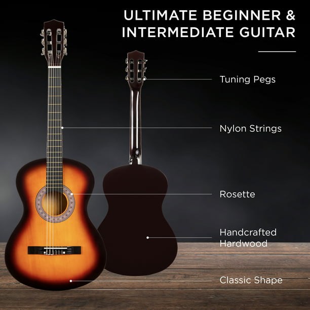 38" Beginner Acoustic Guitar Starter Kit with Case, Sunburst