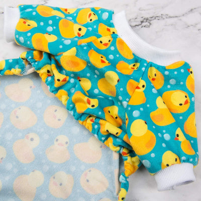 pet pajamas, Color: Yellow Ducks, (14''-14.5'' x 9.5''-10'')