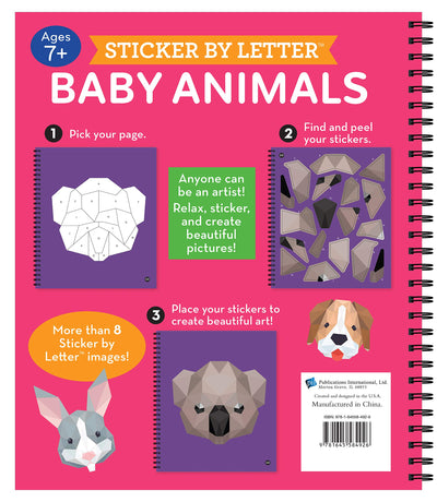 Brain Games - Sticker by Letter: Baby Animals (Spiral-bound)