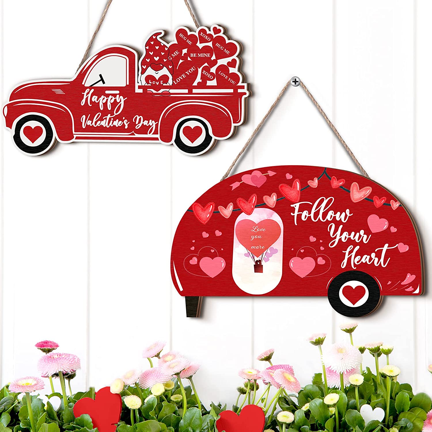 Valentine's decoration signs, 2 pieces