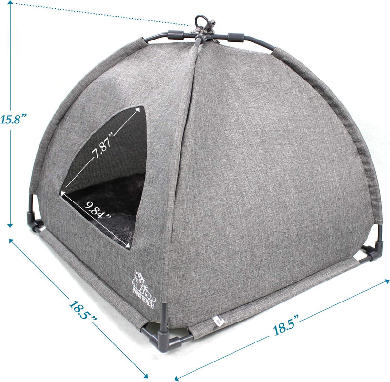 Cat Bed Cave for Indoor Cats, 18.5''x18.5''x15.8'', Color Grey