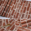 Vintage Rustic Brick Wallpaper, Red (17.3" x 236")