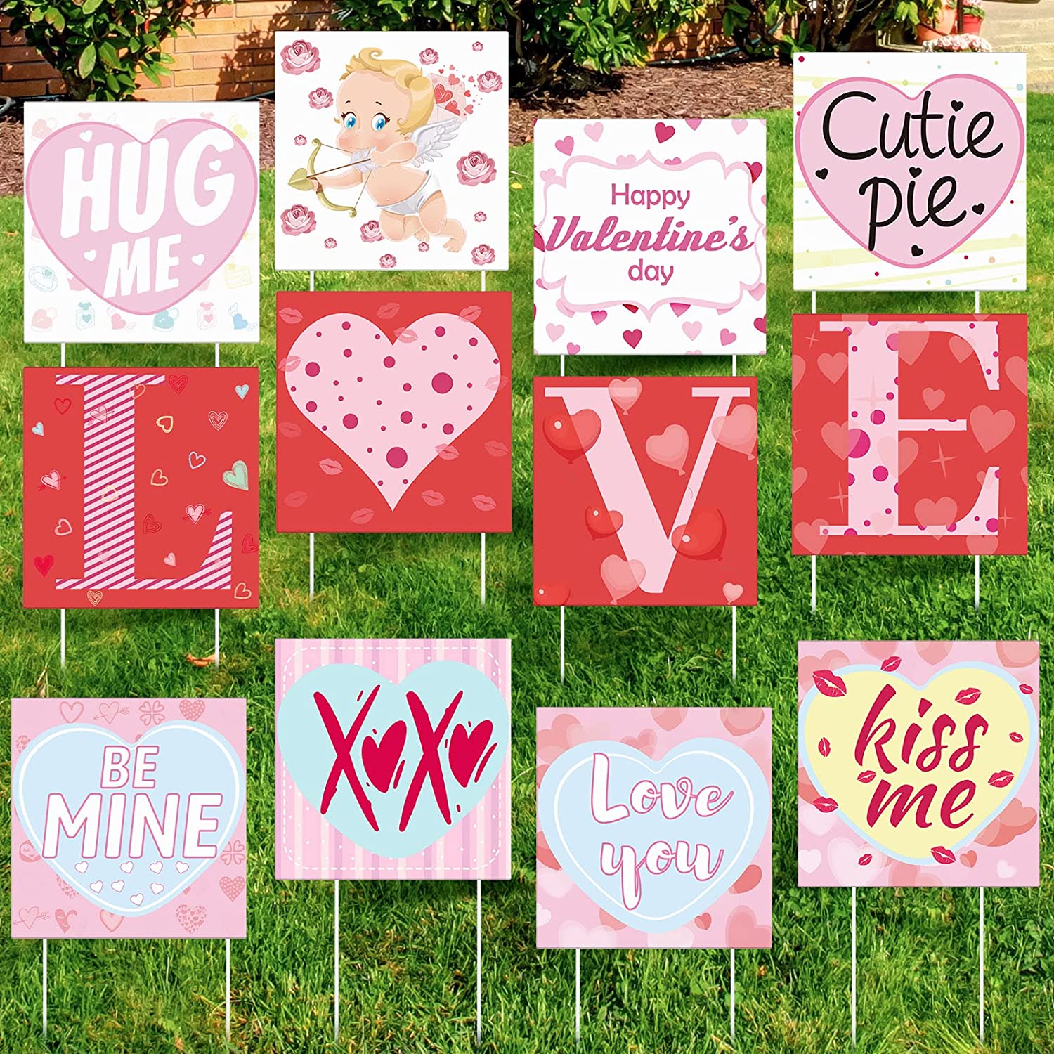 12 party signs for Valentine's Day.