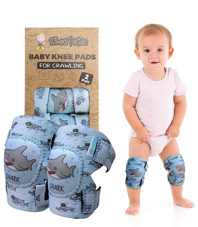 Baby Knee Pads for Crawling (2 Pairs), shark