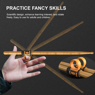 Drumstick grips with drum silencers, orange-black