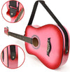 Beginner Acoustic Guitar, Digital Tuner, (Pink Gradient)