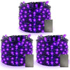 3 Pack of 150LED/50Ft Battery Operated Timer Lights for Decorating (Purple)