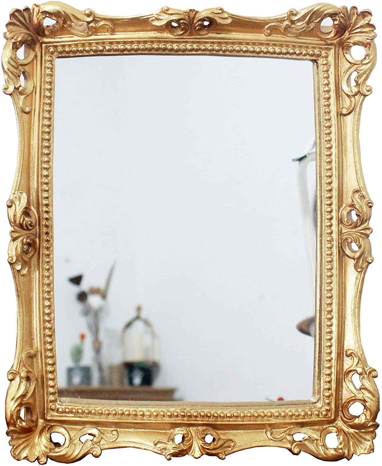 Vintage decorative mirror, antique gold square