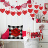 Rattan decorative hearts, 15 pcs, Red