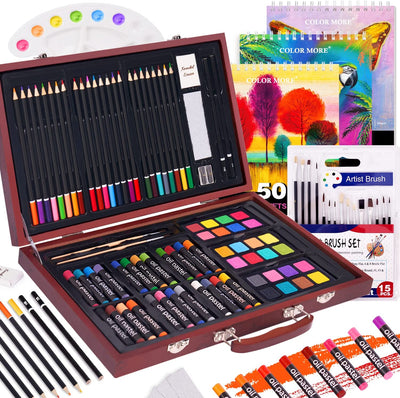 102 Piece Deluxe Art Set, wooden case