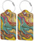 2-Pack Travel Luggage Tags - Stainless Steel Loop, Abstraction-2