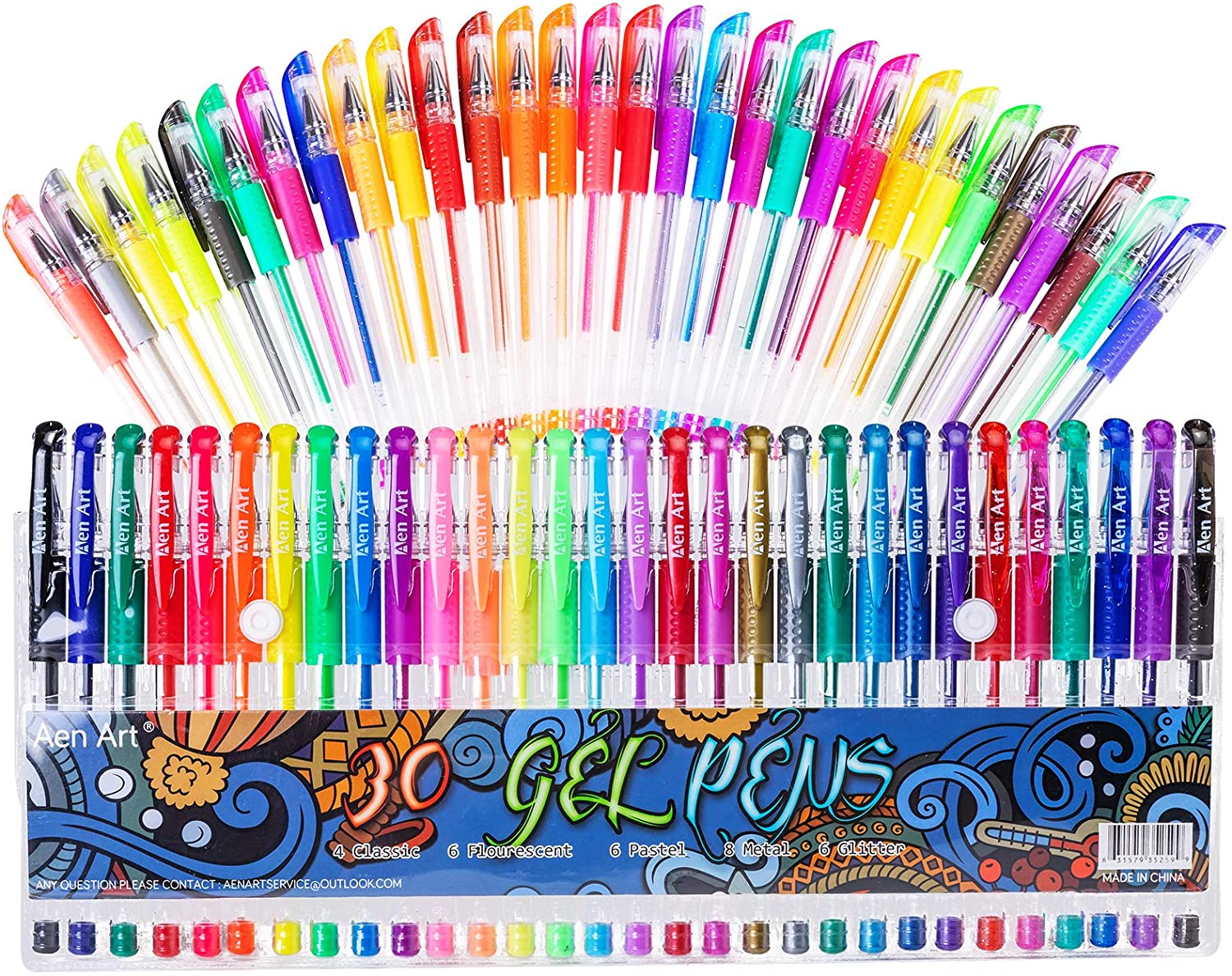 30 Color Gel Pens for Coloring