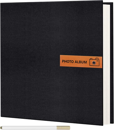 Large Photo Album, Color: Black (11x10.6", 60 Pages)