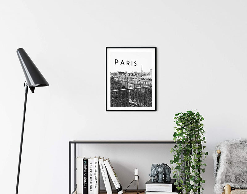 Paris painting in black and white, wall decoration, 30 x 40 cm