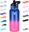 Straw Water Bottle, 32/40oz Color: b-Love-hate