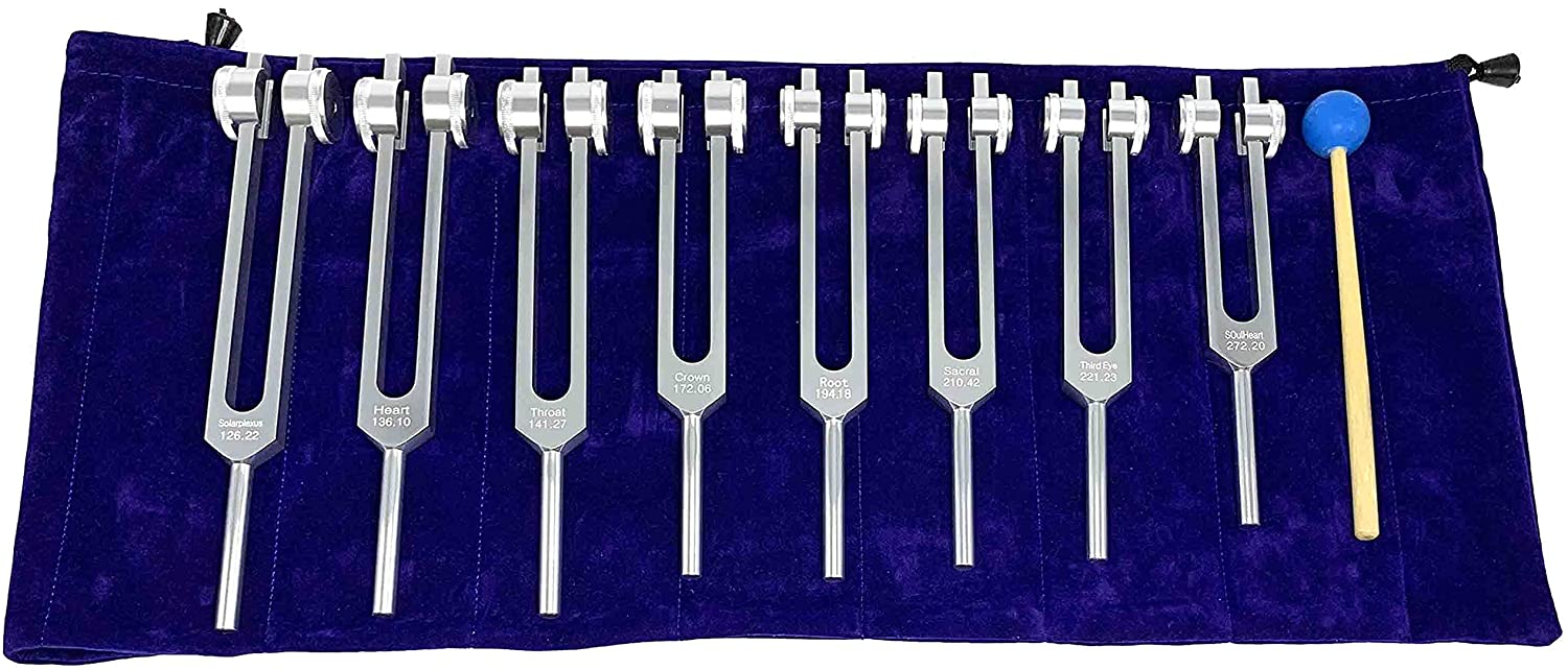 7 aluminum chakra tuning forks