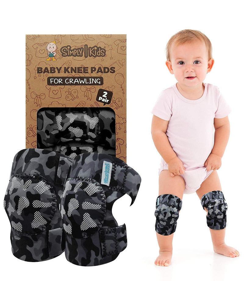 Baby Knee Pads for Crawling (2 Pairs), snow camo