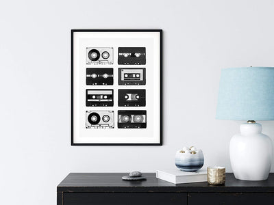 90's Decor Poster, 12x16", Cassette Tape