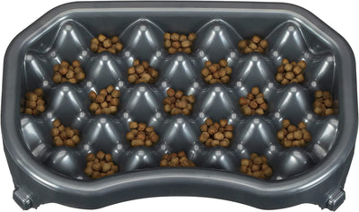 Slow Feed Dog Bowl (2.5 Cup Food/Gunmetal)