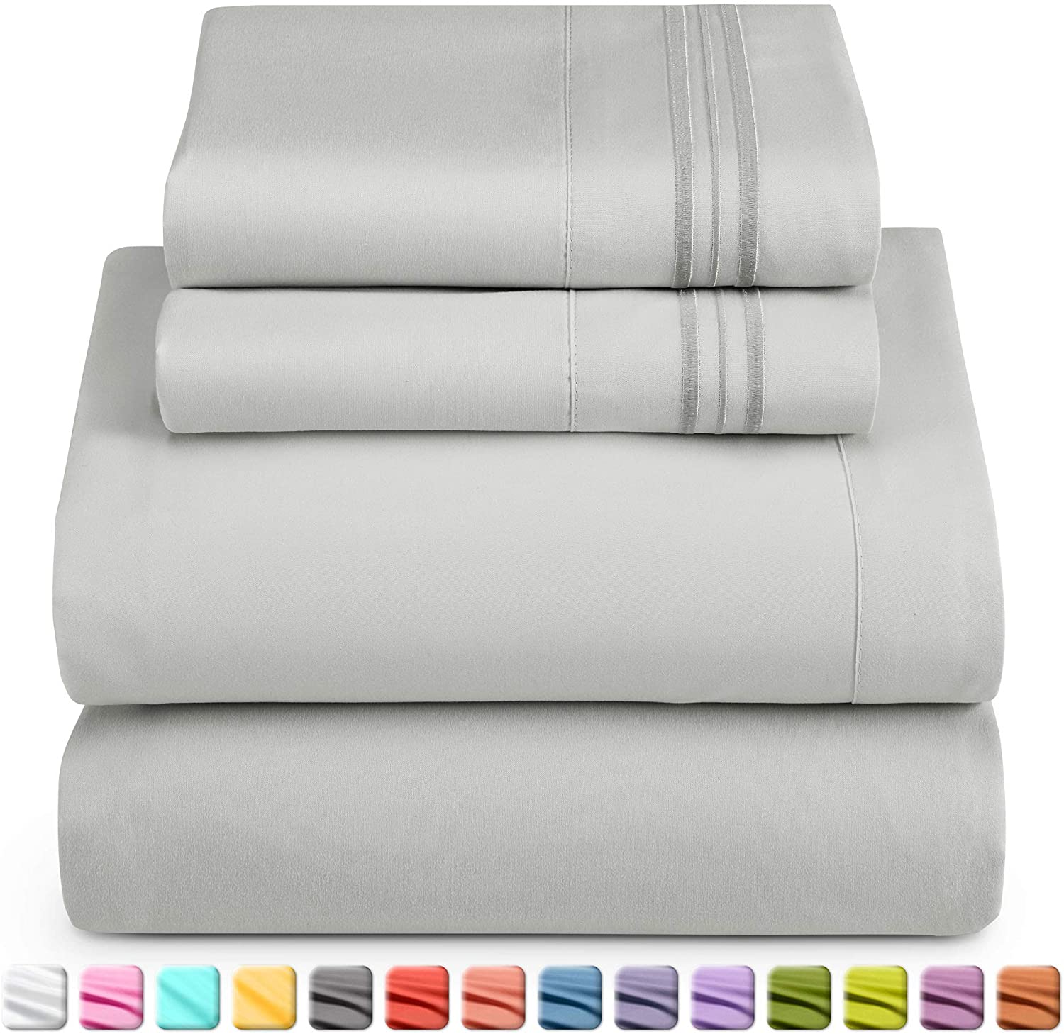 4 Piece Extra Soft 1800 Deep Pocket Bed Sheets