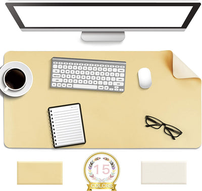 Non-slip desk mat (Light Yellow, 35.4" x 17")