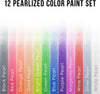 12 Color Pearl Acrylic Paint Set; for airbrush