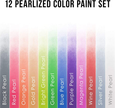 12 Color Pearl Acrylic Paint Set; for airbrush