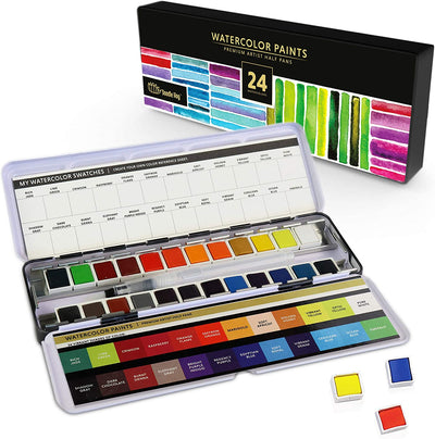 Set in metal palette with watercolor paints, 24 colors